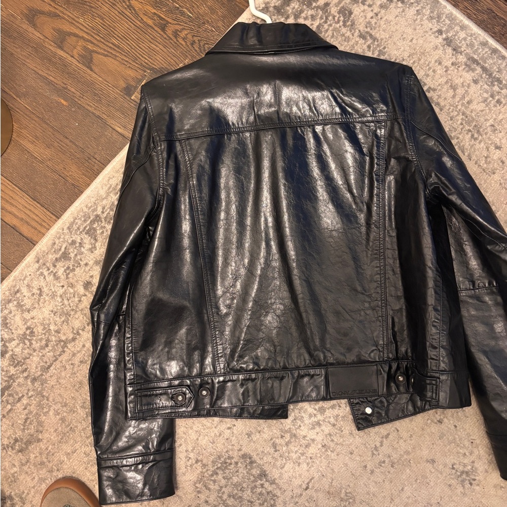 DKNY vintage  Black 100% Leather Jacket - Picture 6 of 9